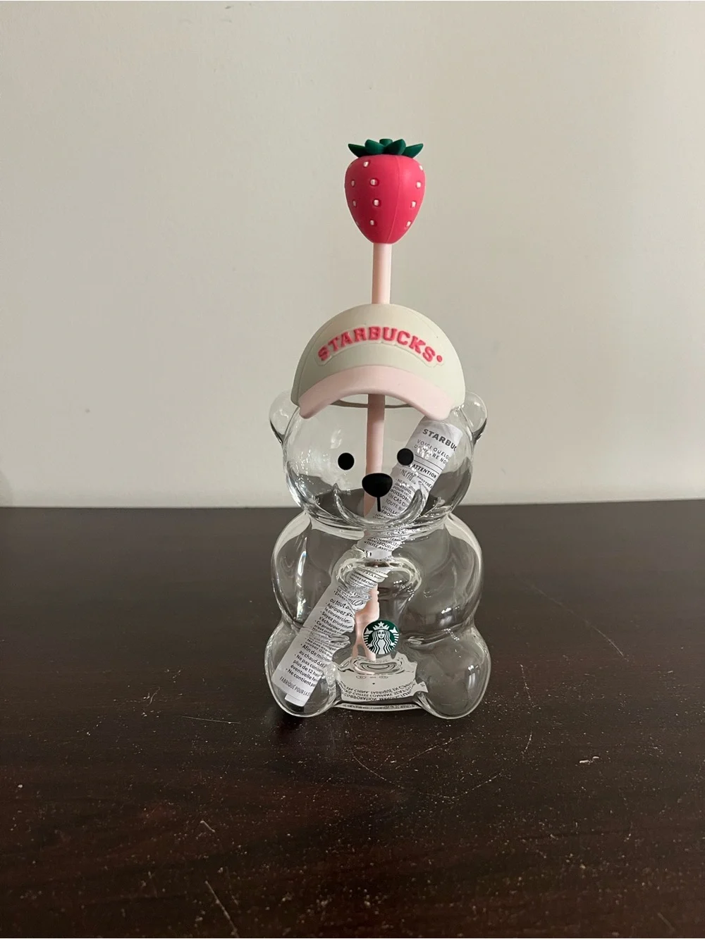 Starbucks Pink Barista July Drink Strawberry Bear Cup IN HAND